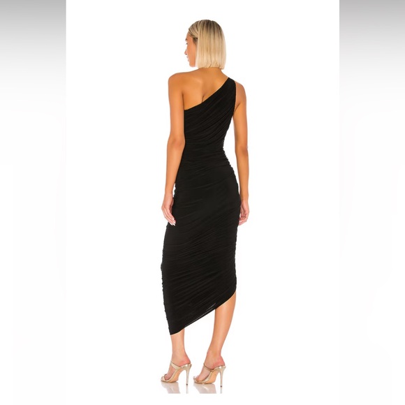 Norma Kamali Black Diana Draped Dress size M New - Picture 3 of 7